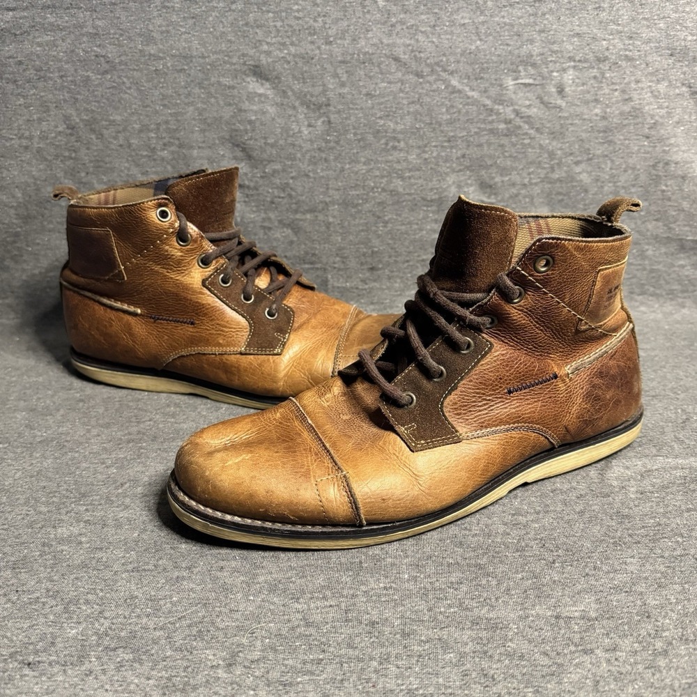 Bull Boxer Asden Ankle Brown Leather Cap Toe Lace Up Boots Shoes Portugal Sz 12